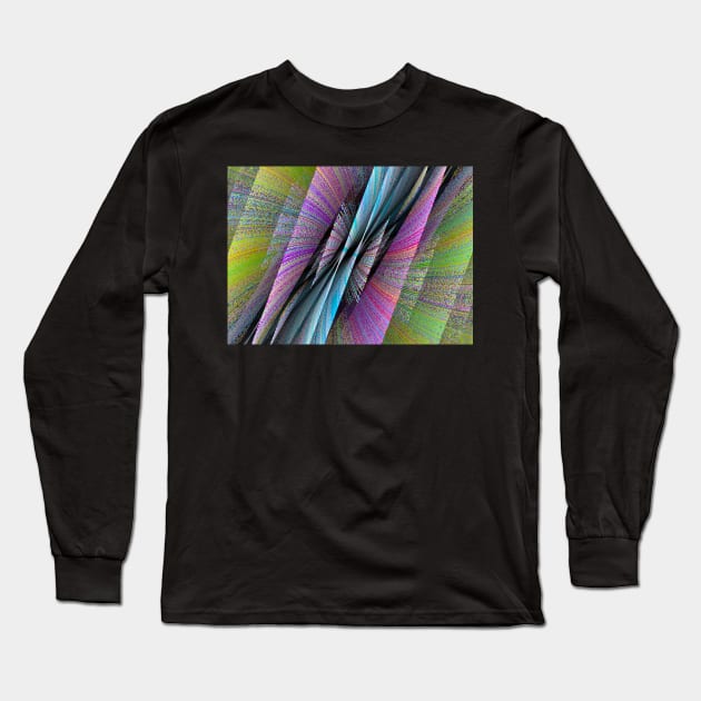 Geometric Futures #14 - Pattern Modular Synth Glitch Artwork Long Sleeve T-Shirt by DankFutura